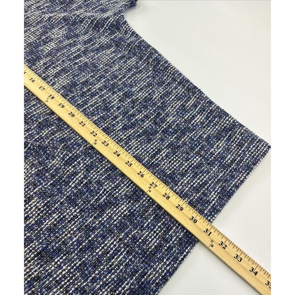 Lane Bryant Poncho Sweater Blue White Cowl Neck Pouch Pocket Pullover Plus 18/20 - Picture 9 of 12